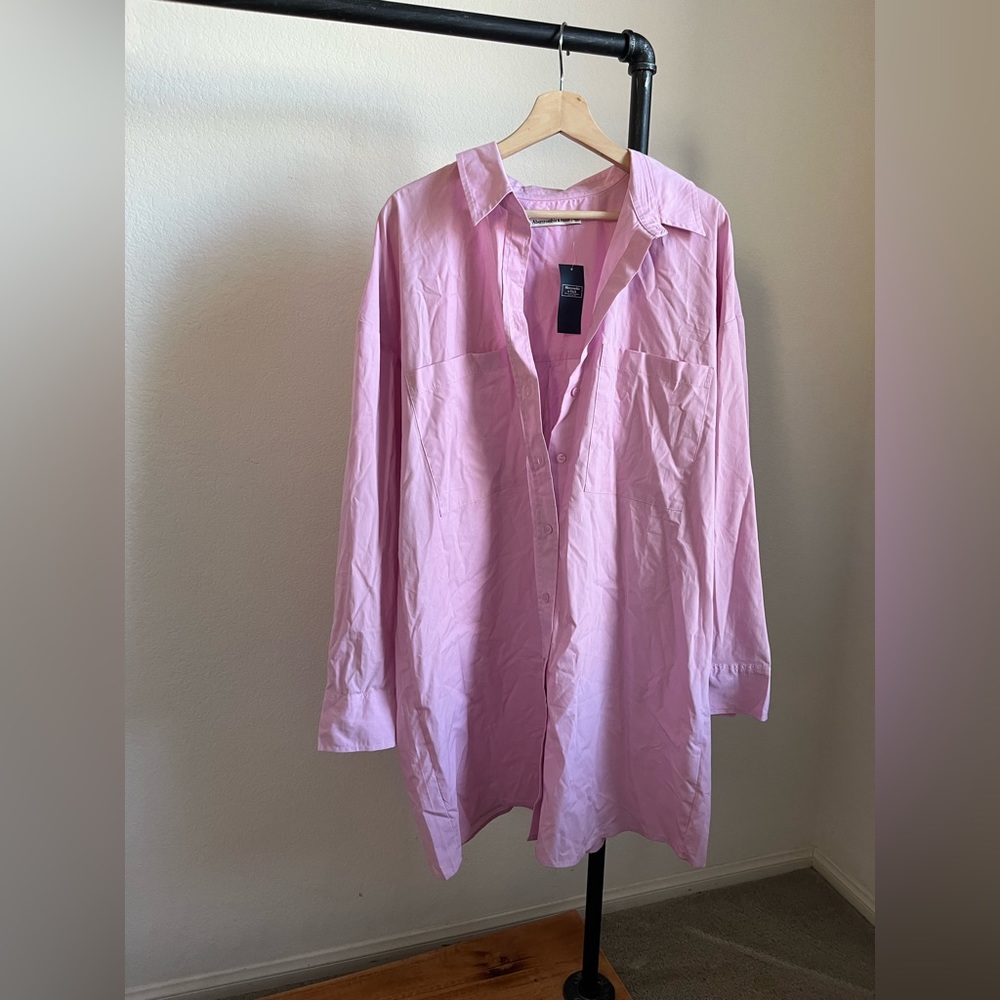 Abercrombie & Fitch pink button up shirt/dress